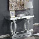 Amalia - Mirrored Acrylic Entryway Sofa Console Table - Silver - Atlantic Fine Furniture Inc