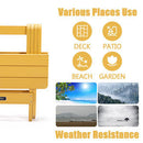 TALE Adirondack Portable Folding Side Table Square All-Weather and Fade-Resistant Plastic Wood Table Perfect for Outdoor Garden, Beach, Camping, Picnics Yellow - Atlantic Fine Furniture Inc