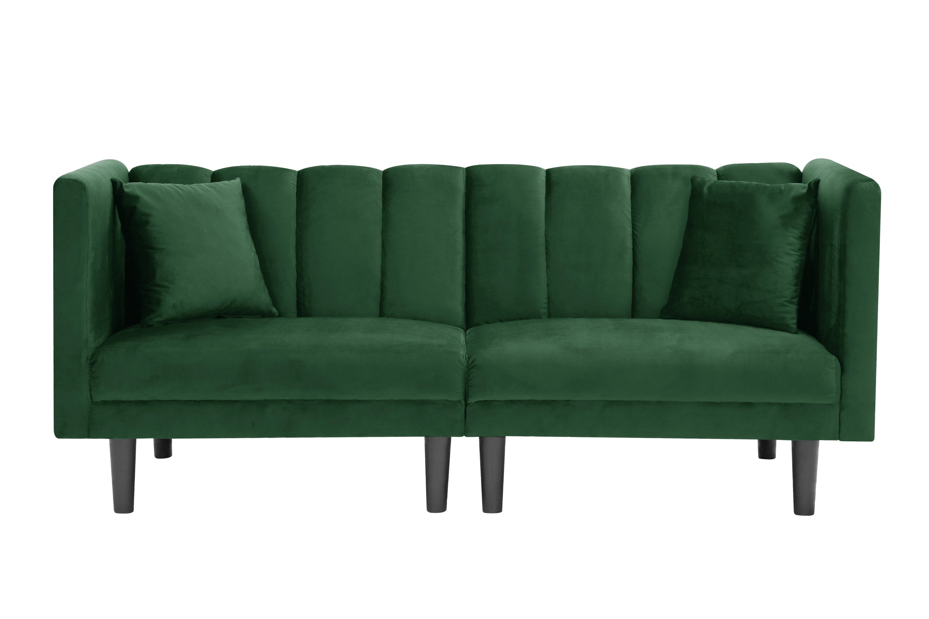 FUTON SOFA SLEEPER GREEN VELVET PLASTIC LEGS(same as W223S01166) - Atlantic Fine Furniture Inc