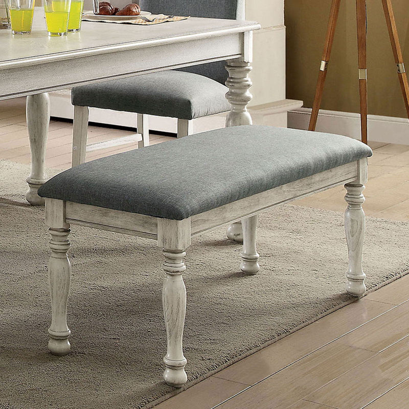 Siobhan - Bench - Antique White / Gray