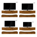 MDF UP And Down WALL-MOUNTED TV Cabinet With Three Drawers & LED Lights,Walnut - Atlantic Fine Furniture Inc