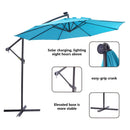 10 FT Solar LED Patio Outdoor Umbrella Hanging Cantilever Umbrella Offset Umbrella Easy Open Adustment with 32 LED Lights Atlantic Fine Furniture Inc