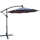 10 ft Outdoor Patio Umbrella Solar Powered LED Lighted Sun Shade Market Waterproof 8 Ribs Umbrella with Crank and Cross Base for Garden Deck Backyard Pool Shade Outside Deck Swimming Pool Atlantic Fine Furniture Inc