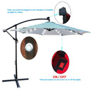 10 ft Outdoor Patio Umbrella Solar Powered LED Lighted Sun Shade Market Waterproof 8 Ribs Umbrella with Crank and Cross Base for Garden Deck Backyard Pool Shade Outside Deck Swimming Pool Atlantic Fine Furniture Inc