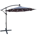 10 ft Outdoor Patio Umbrella Solar Powered LED Lighted Sun Shade Market Waterproof 8 Ribs Umbrella with Crank and Cross Base for Garden Deck Backyard Pool Shade Outside Deck Swimming Pool Atlantic Fine Furniture Inc