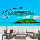 10 ft Outdoor Patio Umbrella Solar Powered LED Lighted Sun Shade Market Waterproof 8 Ribs Umbrella with Crank and Cross Base for Garden Deck Backyard Pool Shade Outside Deck Swimming Pool Atlantic Fine Furniture Inc