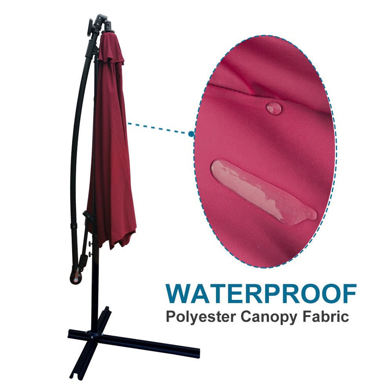 10 ft Outdoor Patio Umbrella Solar Powered LED Lighted Sun Shade Market Waterproof 8 Ribs Umbrella with Crank and Cross Base for Garden Deck Backyard Pool Shade Outside Deck Swimming Pool Atlantic Fine Furniture Inc