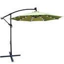10 ft Outdoor Patio Umbrella Solar Powered LED Lighted Sun Shade Market Waterproof 8 Ribs Umbrella with Crank and Cross Base for Garden Deck Backyard Pool Shade Outside Deck Swimming Pool Atlantic Fine Furniture Inc