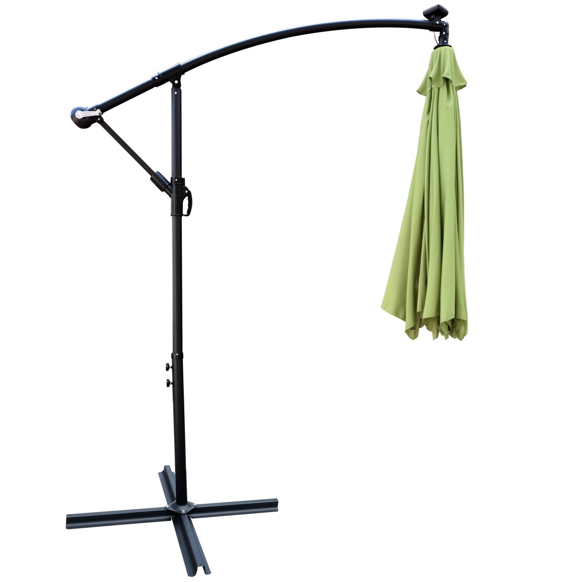 10 ft Outdoor Patio Umbrella Solar Powered LED Lighted Sun Shade Market Waterproof 8 Ribs Umbrella with Crank and Cross Base for Garden Deck Backyard Pool Shade Outside Deck Swimming Pool Atlantic Fine Furniture Inc