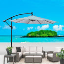 10 ft Outdoor Patio Umbrella Solar Powered LED Lighted Sun Shade Market Waterproof 8 Ribs Umbrella with Crank and Cross Base for Garden Deck Backyard Pool Shade Outside Deck Swimming Pool Atlantic Fine Furniture Inc
