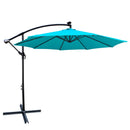 10 ft Outdoor Patio Umbrella Solar Powered LED Lighted Sun Shade Market Waterproof 8 Ribs Umbrella with Crank and Cross Base for Garden Deck Backyard Pool Shade Outside Deck Swimming Pool Atlantic Fine Furniture Inc