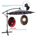 10 ft Outdoor Patio Umbrella Solar Powered LED Lighted Sun Shade Market Waterproof 8 Ribs Umbrella with Crank and Cross Base for Garden Deck Backyard Pool Shade Outside Deck Swimming Pool Atlantic Fine Furniture Inc