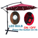 10 ft Outdoor Patio Umbrella Solar Powered LED Lighted Sun Shade Market Waterproof 8 Ribs Umbrella with Crank and Cross Base for Garden Deck Backyard Pool Shade Outside Deck Swimming Pool Atlantic Fine Furniture Inc