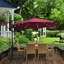 10 ft Outdoor Patio Umbrella Solar Powered LED Lighted Sun Shade Market Waterproof 8 Ribs Umbrella with Crank and Cross Base for Garden Deck Backyard Pool Shade Outside Deck Swimming Pool Atlantic Fine Furniture Inc