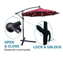 10 ft Outdoor Patio Umbrella Solar Powered LED Lighted Sun Shade Market Waterproof 8 Ribs Umbrella with Crank and Cross Base for Garden Deck Backyard Pool Shade Outside Deck Swimming Pool Atlantic Fine Furniture Inc
