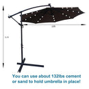 10 ft Outdoor Patio Umbrella Solar Powered LED Lighted Sun Shade Market Waterproof 8 Ribs Umbrella with Crank and Cross Base for Garden Deck Backyard Pool Shade Outside Deck Swimming Pool Atlantic Fine Furniture Inc