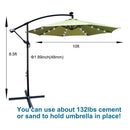 10 ft Outdoor Patio Umbrella Solar Powered LED Lighted Sun Shade Market Waterproof 8 Ribs Umbrella with Crank and Cross Base for Garden Deck Backyard Pool Shade Outside Deck Swimming Pool Atlantic Fine Furniture Inc