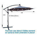 10 ft Outdoor Patio Umbrella Solar Powered LED Lighted Sun Shade Market Waterproof 8 Ribs Umbrella with Crank and Cross Base for Garden Deck Backyard Pool Shade Outside Deck Swimming Pool Atlantic Fine Furniture Inc