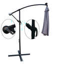 10 ft Outdoor Patio Umbrella Solar Powered LED Lighted Sun Shade Market Waterproof 8 Ribs Umbrella with Crank and Cross Base for Garden Deck Backyard Pool Shade Outside Deck Swimming Pool Atlantic Fine Furniture Inc