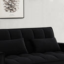 Modern Velvet Convertible Loveseat Sleeper Sofa Couch with Adjustable Backrest, 2 Seater Sofa With Pull-Out Bed with 2 Lumbar Pillows For Small Living Room & Apartment - Atlantic Fine Furniture Inc