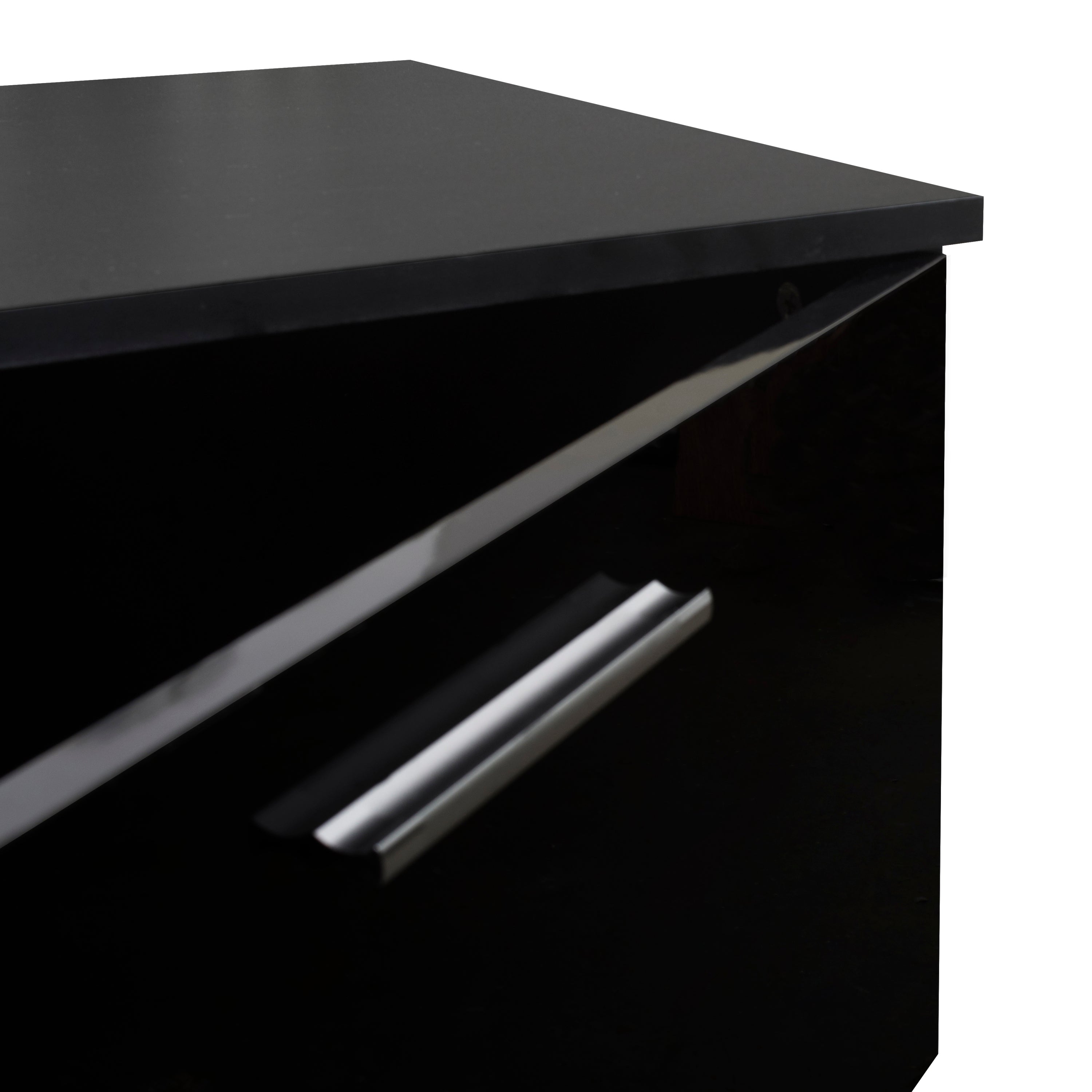 Black TV Stand for 70 Inch TV Stands, Media Console Entertainment Center Television Table, 2 Storage Cabinet with Open Shelves for Living Room Bedroom - Atlantic Fine Furniture Inc