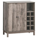 Cheyenne - 2 Door Home Bar Wine Cabinet - Weathered Acacia - Atlantic Fine Furniture Inc