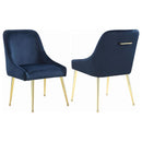 Mayette - Upholstered Side Dining Chair (Set of 2) - Blue - Atlantic Fine Furniture Inc