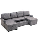 108.75" Sectional U-Shaped Sofa with 2 USB Chargers,2-seat Sofa Bed With Double Storage Chaise longue,Sleeper Independent Used as Coffee Table,Seating Capacity 6 - Atlantic Fine Furniture Inc