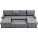 108.75" Sectional U-Shaped Sofa with 2 USB Chargers,2-seat Sofa Bed With Double Storage Chaise longue,Sleeper Independent Used as Coffee Table,Seating Capacity 6 - Atlantic Fine Furniture Inc