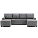 108.75" Sectional U-Shaped Sofa with 2 USB Chargers,2-seat Sofa Bed With Double Storage Chaise longue,Sleeper Independent Used as Coffee Table,Seating Capacity 6 - Atlantic Fine Furniture Inc