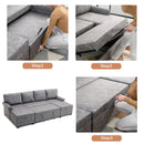 108.75" Sectional U-Shaped Sofa with 2 USB Chargers,2-seat Sofa Bed With Double Storage Chaise longue,Sleeper Independent Used as Coffee Table,Seating Capacity 6 - Atlantic Fine Furniture Inc