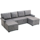 108.75" Sectional U-Shaped Sofa with 2 USB Chargers,2-seat Sofa Bed With Double Storage Chaise longue,Sleeper Independent Used as Coffee Table,Seating Capacity 6 - Atlantic Fine Furniture Inc