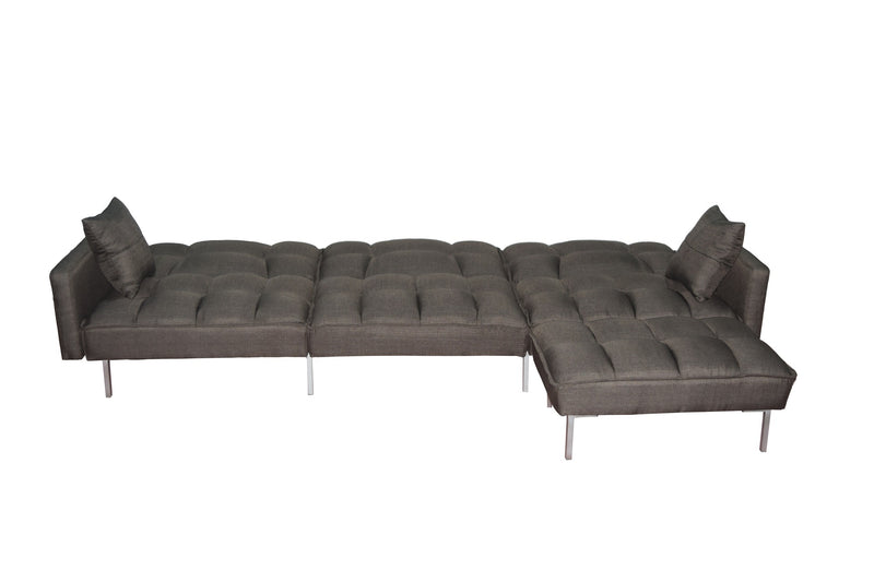 Sectional sofa couch sleeper brown