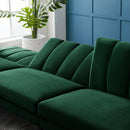 REVERSIBLE SECTIONAL SOFA SLEEPER WITH 2 PILLOWS DARK GREEN VELVET(W223S00426) - Atlantic Fine Furniture Inc