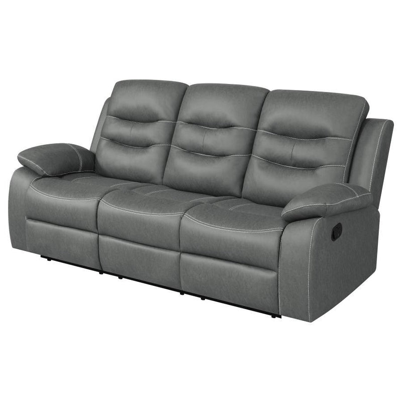 Nova - Upholstered Motion Reclining Sofa - Dark Grey