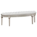 Evangeline - Curved Fabric Upholstered Bench - Silver Oak - Atlantic Fine Furniture Inc
