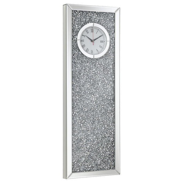 Minette - Crystal Inlay Rectangle Clock Mirror