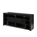 Black Modern contracted LED TV Cabinet with Storage Drawers，4 Storage Cabinet with Open Shelves for Living Room Bedroom - Atlantic Fine Furniture Inc