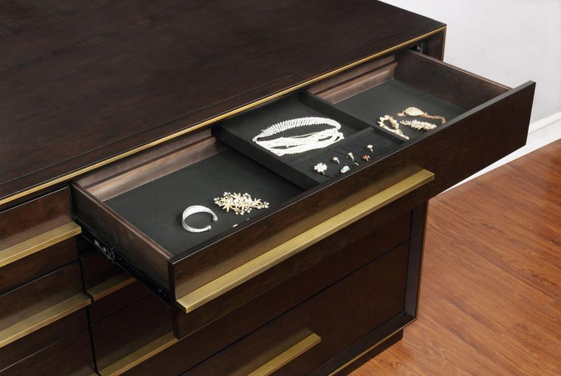 Durango - 8-Drawer Dresser With Mirror - Smoked Peppercorn