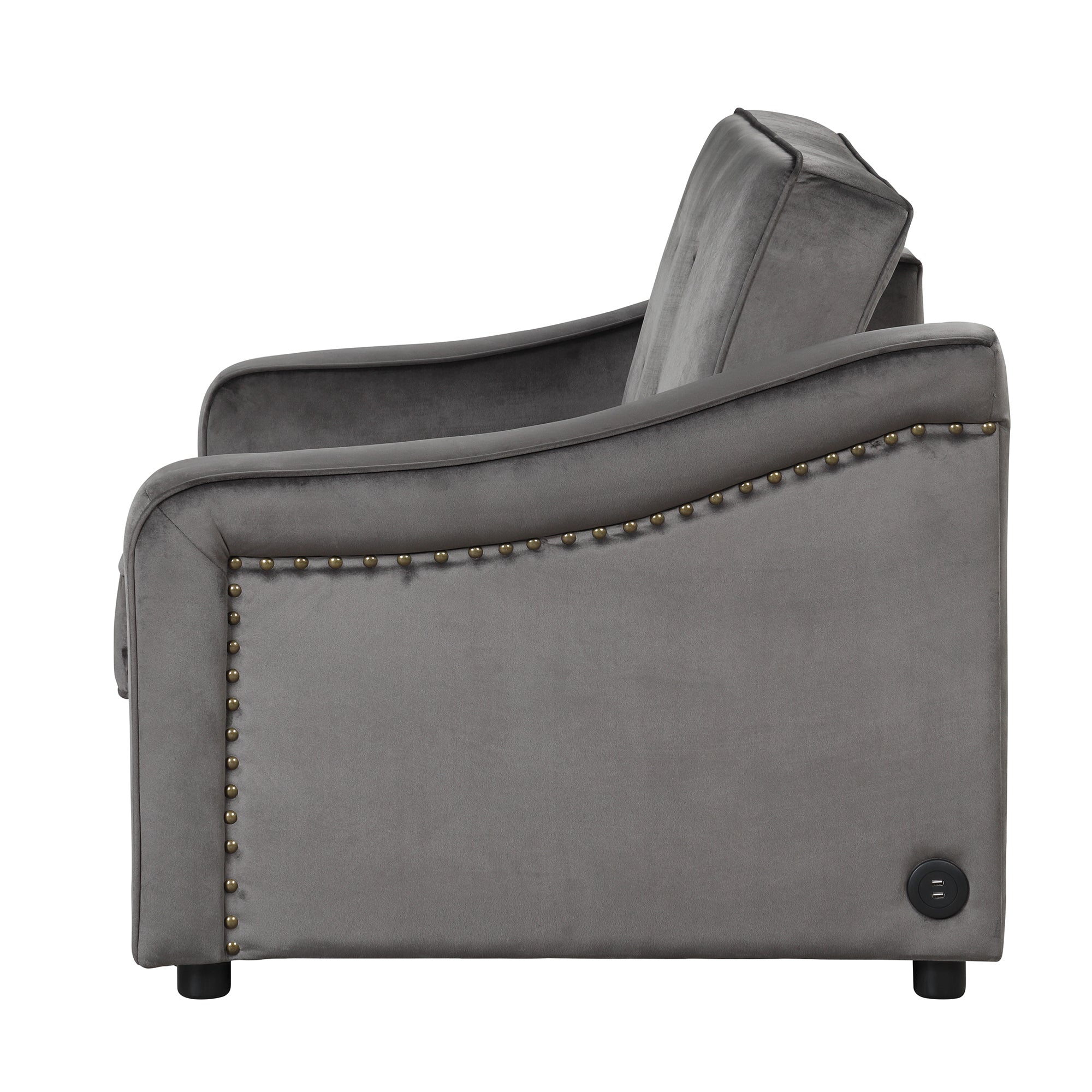Orisfur. 50.6" Convertible Sleeper Bed, Adjustable Sofa Couch with Dual USB Ports for Living Room Space - Atlantic Fine Furniture Inc