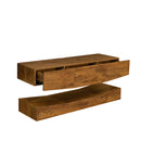 MDF UP And Down WALL-MOUNTED TV Cabinet With Three Drawers & LED Lights,Walnut - Atlantic Fine Furniture Inc