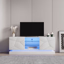 TV Cabinet Wholesale, White TV Stand with Lights, Modern LED TV Cabinet with Storage Drawers, Living Room Entertainment Center Media Console Table - Atlantic Fine Furniture Inc