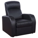 Cyrus - Upholstered Track Arm Recliner - Black - Atlantic Fine Furniture Inc