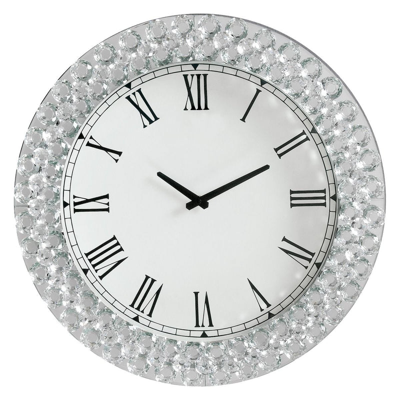 Lantana - Wall Clock - Mirrored & Faux Crystals