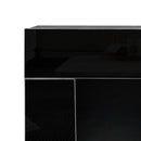 Black Modern contracted LED TV Cabinet with Storage Drawers，4 Storage Cabinet with Open Shelves for Living Room Bedroom - Atlantic Fine Furniture Inc