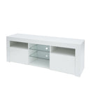 145 Modern 57" TV Stand Matte Body High Gloss Fronts with 16 Color LEDs - Atlantic Fine Furniture Inc