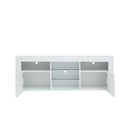 145 Modern 57" TV Stand Matte Body High Gloss Fronts with 16 Color LEDs - Atlantic Fine Furniture Inc
