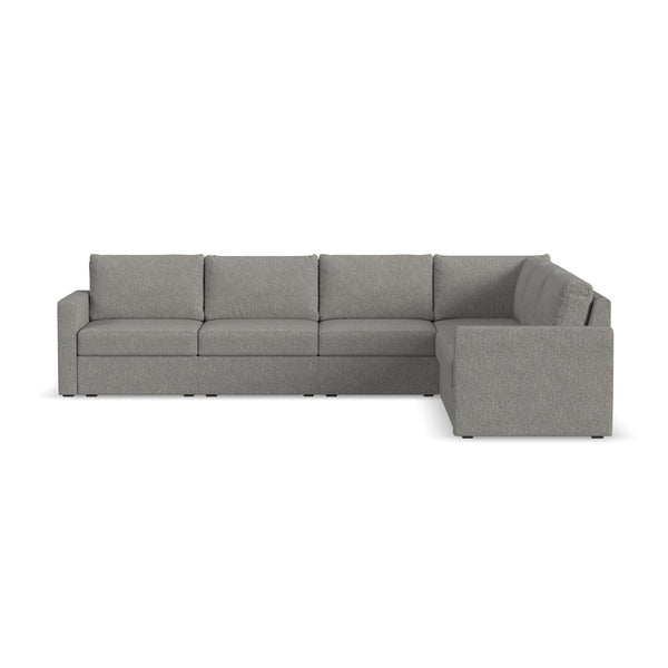 Flex - 6-Seat Sectional with Standard Arm - Dark Gray