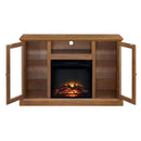 Modern Electric Fireplace TV Stand Fit up to 55" Flat Screen TV  Adjustable Tempered Glass Shelves , Espresso - Atlantic Fine Furniture Inc