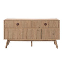 Mermeros TV Stand for TVs up to 65" with Three Doors - Atlantic Fine Furniture Inc